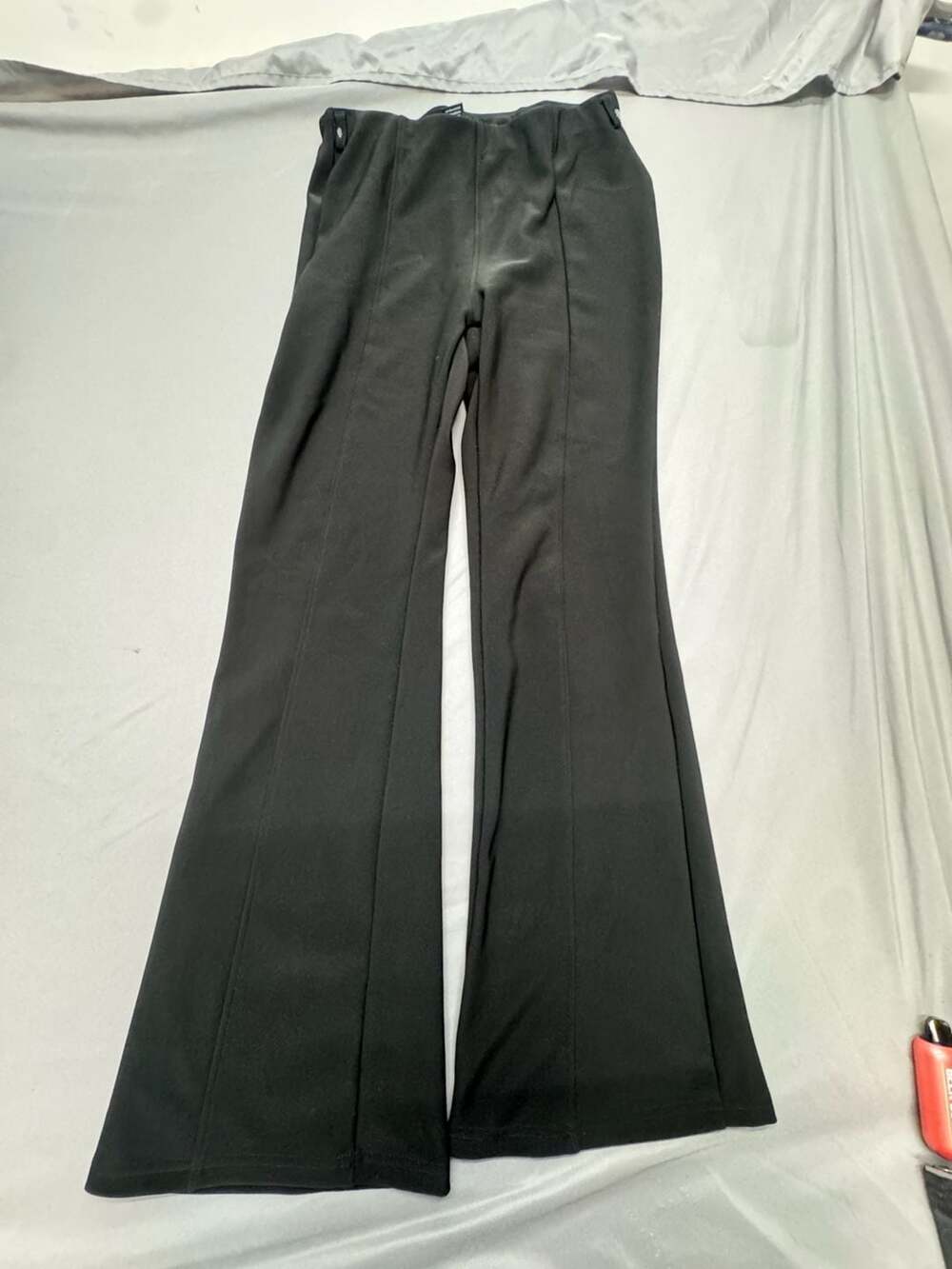 Indero Flare Pants Size L/XL Black Work Trouser Stretch Seamed